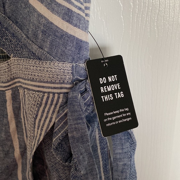 Linen blend cut out express faux wrap dress. - Picture 3 of 7